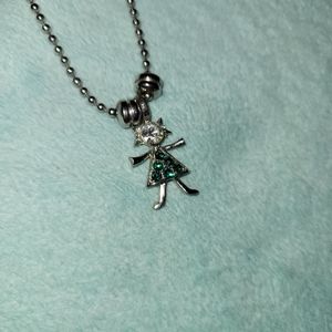 Adorable birthstone necklace, emerald gemstones (not real emeralds***)